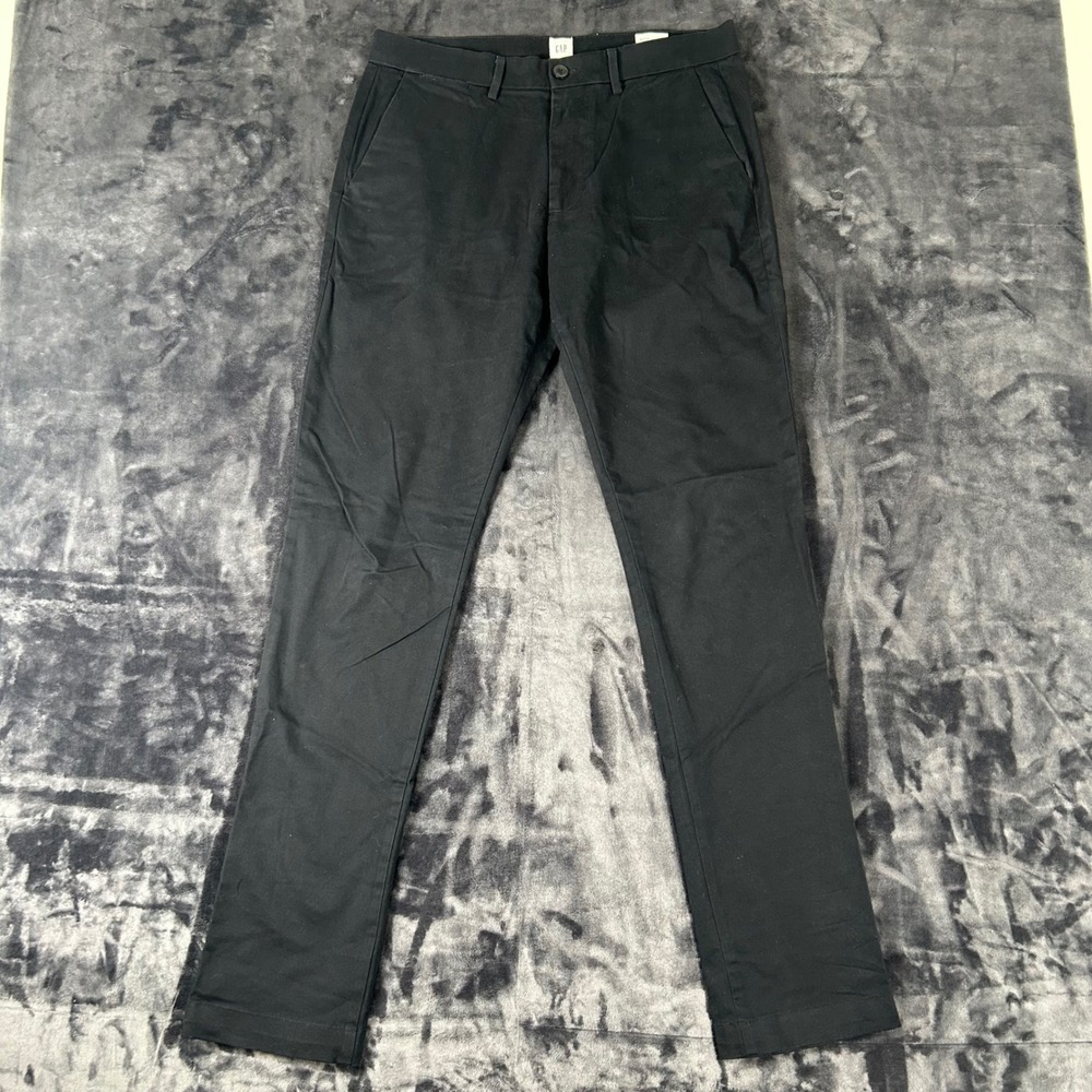 Gap Skinny Chinos Mens 32x34‎ Black Cotton Blend Casual Pants